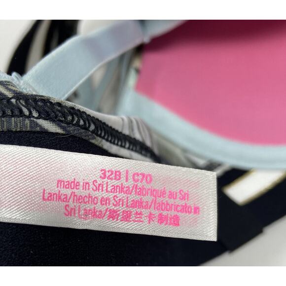 PINK Victoria’s Secret Wear Everywhere Lightly Lined T Shirt Bra 32B Palm Leaf - Picture 7 of 7